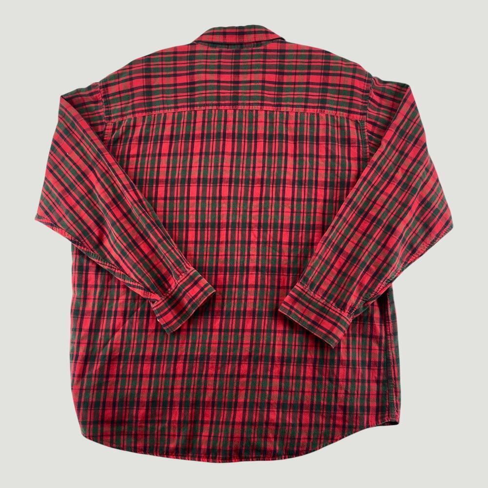 Vintage Woolrich Plaid Flannel Shirt XL Red Green Heavyweight Workwear Button Up - Picture 3 of 7